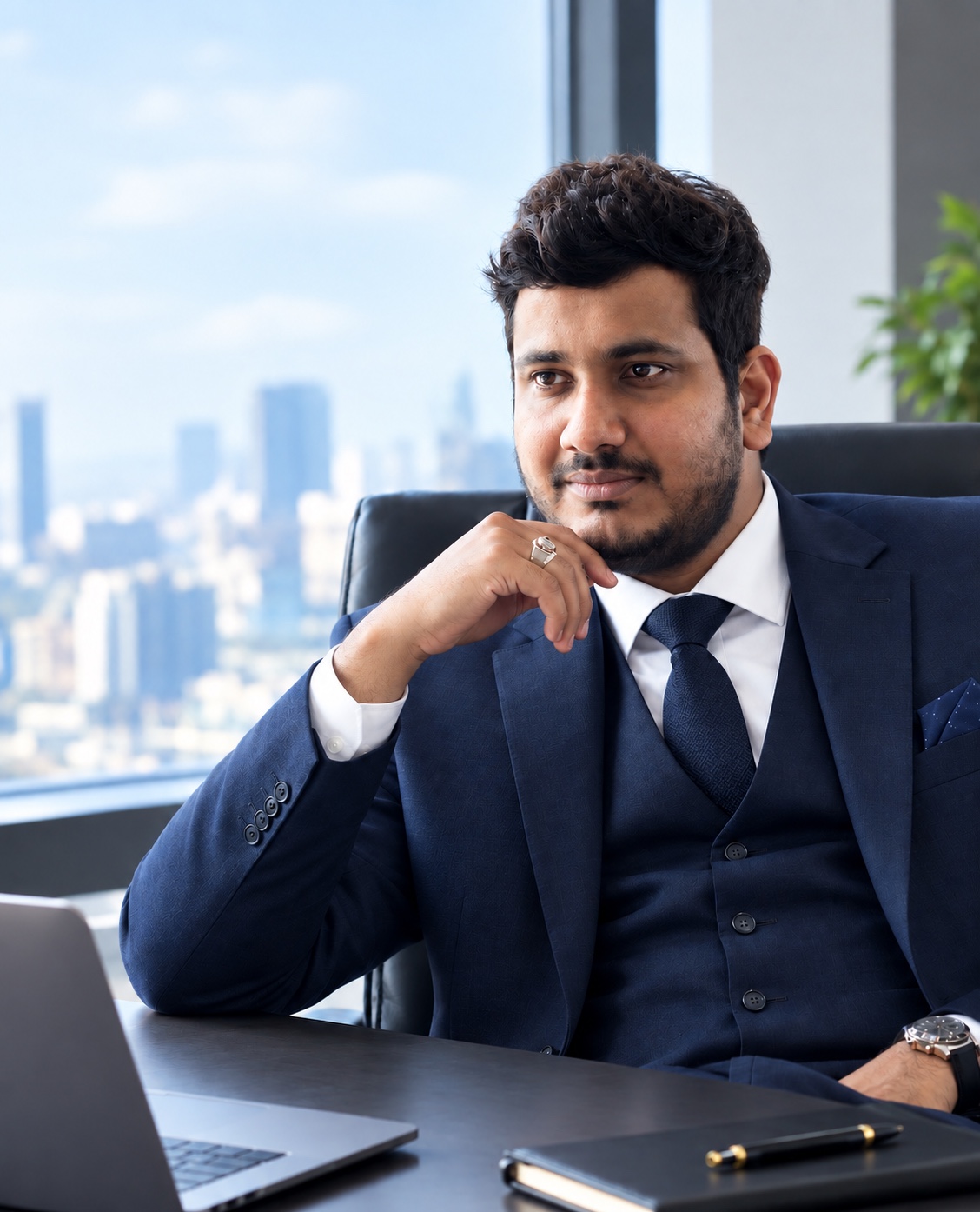 VITONBLUE founder in a corporate office